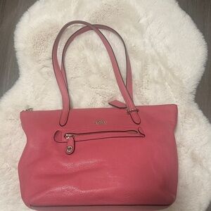 Coach Pink Leather Tote Bag